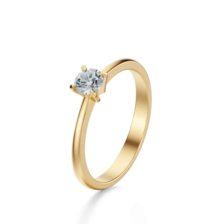 Pierścionek zaręczynowy złoty z diamentem